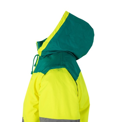verde/amarillo VL JUPITER LARGE. Chaqueta acolchada bicolor (180g/m²) en poliéster (100%), con revestimiento de PU