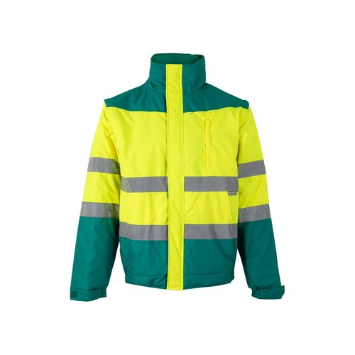 verde/amarillo VL JUPITER LARGE. Chaqueta acolchada bicolor (180g/m²) en poliéster (100%), con revestimiento de PU