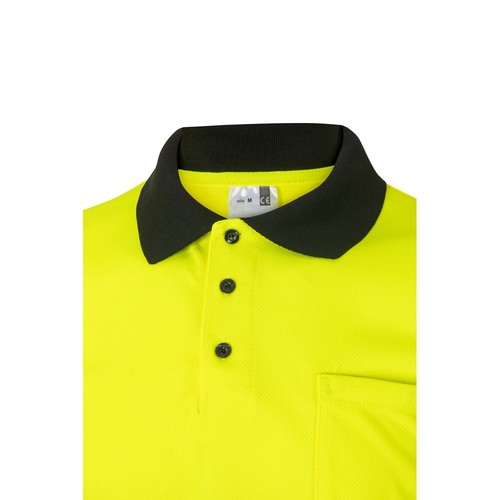 VL CUPID. Polo bicolor ojo de pájaro (160g/m²) con manga corta, en poliéster (100%)