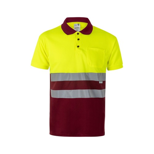 VL CUPID. Polo bicolor ojo de pájaro (160g/m²) con manga corta, en poliéster (100%)