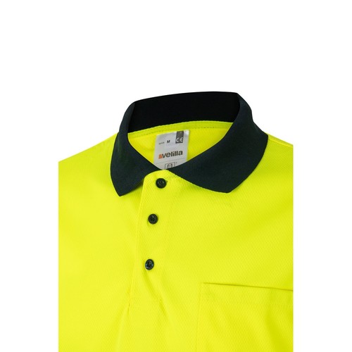VL CUPID. Polo bicolor ojo de pájaro (160g/m²) con manga corta, en poliéster (100%)