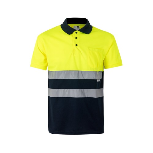 VL CUPID. Polo bicolor ojo de pájaro (160g/m²) con manga corta, en poliéster (100%)