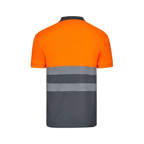 gris/naranja VL CUPID LARGE. Polo bicolor ojo de pájaro (160g/m²) con manga corta, en poliéster (100%)