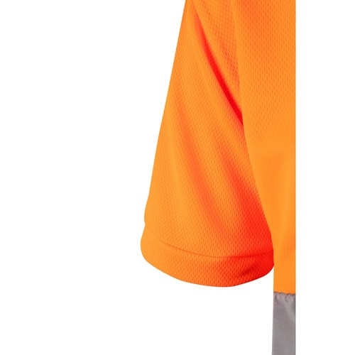 azul marino/naranja VL CUPID LARGE. Polo bicolor ojo de pájaro (160g/m²) con manga corta, en poliéster (100%)