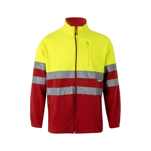 rojo/amarillo VL EROS. Chaqueta polar bicolor (280 g/m²), en poliéster (100%)