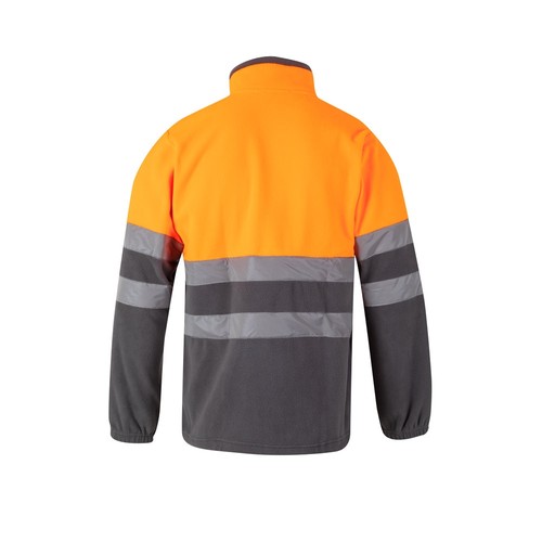 gris/naranja VL EROS. Chaqueta polar bicolor (280 g/m²), en poliéster (100%)