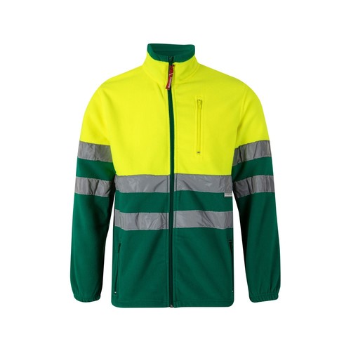 verde/amarillo VL EROS. Chaqueta polar bicolor (280 g/m²), en poliéster (100%)