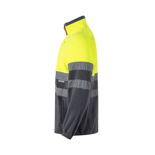 gris/amarillo VL EROS. Chaqueta polar bicolor (280 g/m²), en poliéster (100%)