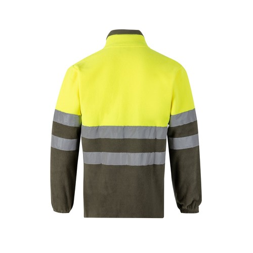 kaki/amarillo VL EROS. Chaqueta polar bicolor (280 g/m²), en poliéster (100%)