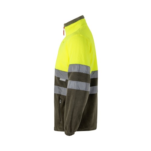 kaki/amarillo VL EROS. Chaqueta polar bicolor (280 g/m²), en poliéster (100%)