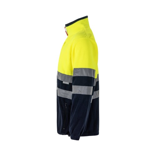 azul marino/amarillo VL EROS. Chaqueta polar bicolor (280 g/m²), en poliéster (100%)