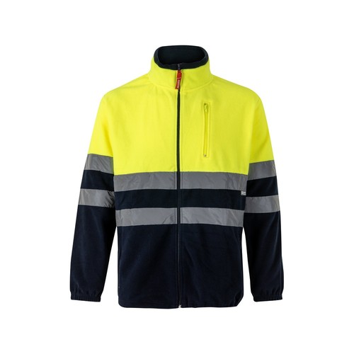 azul marino/amarillo VL EROS LARGE. Chaqueta polar bicolor (280 g/m²), de poliéster (100%)