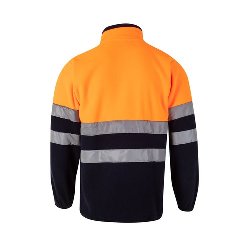 azul marino/naranja VL EROS LARGE. Chaqueta polar bicolor (280 g/m²), de poliéster (100%)