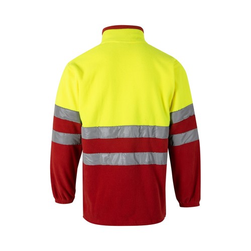 rojo/amarillo VL EROS LARGE. Chaqueta polar bicolor (280 g/m²), de poliéster (100%)