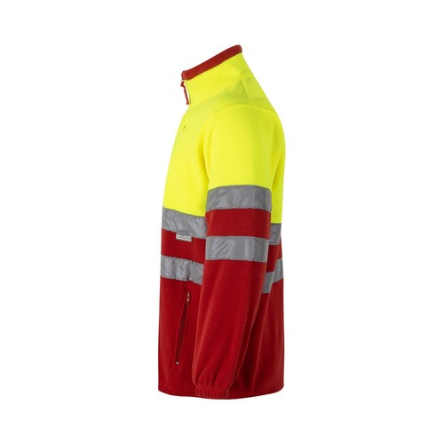 rojo/amarillo VL EROS LARGE. Chaqueta polar bicolor (280 g/m²), de poliéster (100%)