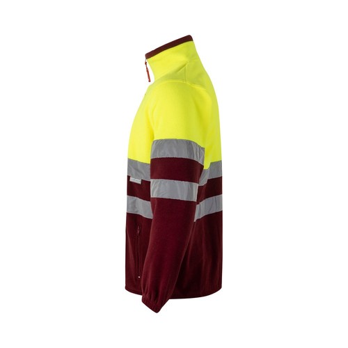 burdeos/amarillo VL EROS LARGE. Chaqueta polar bicolor (280 g/m²), de poliéster (100%)