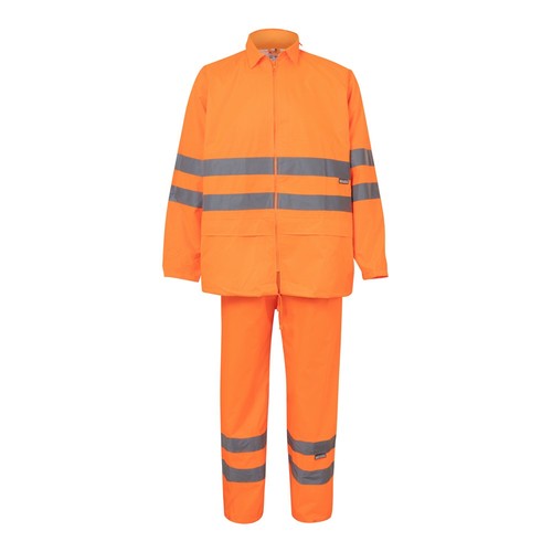 naranja fluo VL VENUS. Traje de lluvia (130g/m²), en poliéster (100%) con revestimiento de PU