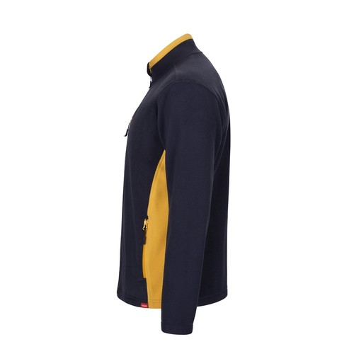 azul marino/amarillo VL GERAS. Chaqueta polar bicolor (220g/m²) en poliéster (100%)