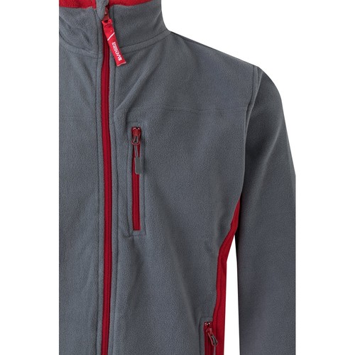 gris/rojo VL GERAS. Chaqueta polar bicolor (220g/m²) en poliéster (100%)