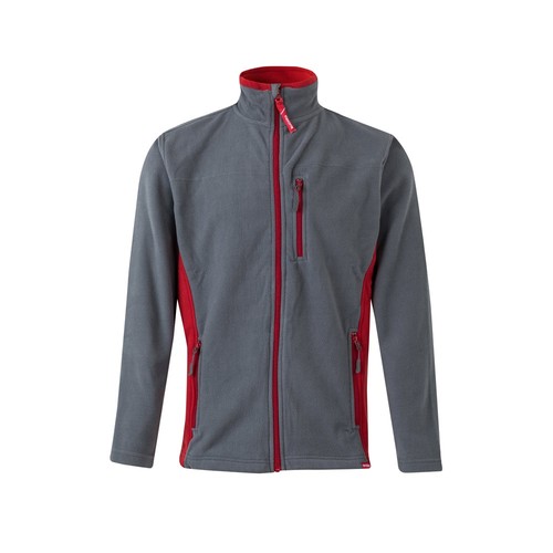 gris/rojo VL GERAS. Chaqueta polar bicolor (220g/m²) en poliéster (100%)