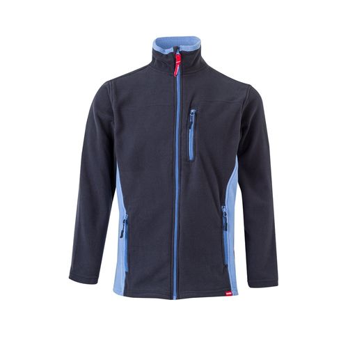 azul marino/azul claro VL GERAS. Chaqueta polar bicolor (220g/m²) en poliéster (100%)