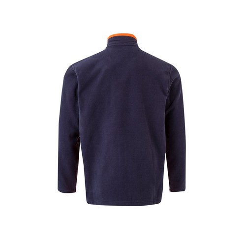 azul marino/naranja VL GERAS. Chaqueta polar bicolor (220g/m²) en poliéster (100%)