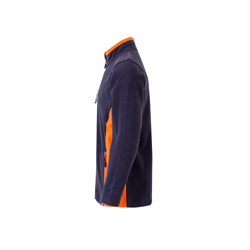azul marino/naranja VL GERAS. Chaqueta polar bicolor (220g/m²) en poliéster (100%)