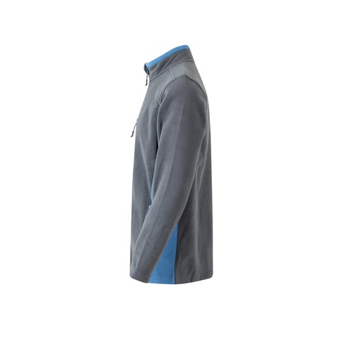 gris/azul claro VL GERAS. Chaqueta polar bicolor (220g/m²) en poliéster (100%)