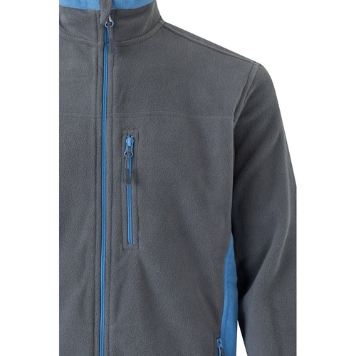 gris/azul claro VL GERAS. Chaqueta polar bicolor (220g/m²) en poliéster (100%)