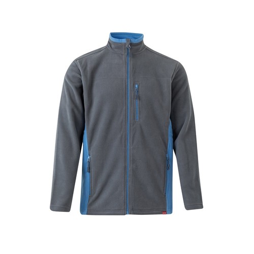 gris/azul claro VL GERAS. Chaqueta polar bicolor (220g/m²) en poliéster (100%)