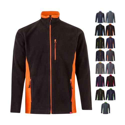 VL GERAS. Chaqueta polar bicolor (220g/m²) en poliéster (100%)