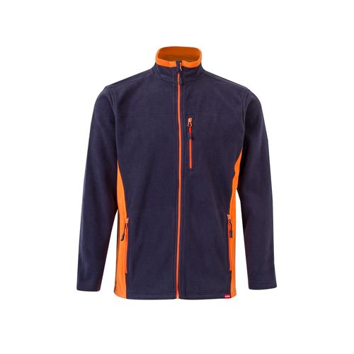 azul marino/naranja VL GERAS. Chaqueta polar bicolor (220g/m²) en poliéster (100%)