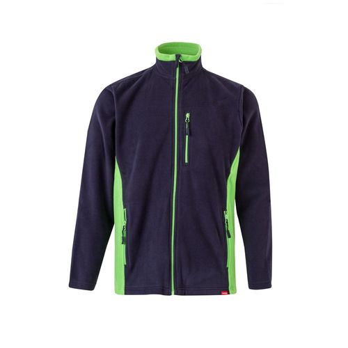 azul marino/verde VL GERAS. Chaqueta polar bicolor (220g/m²) en poliéster (100%)