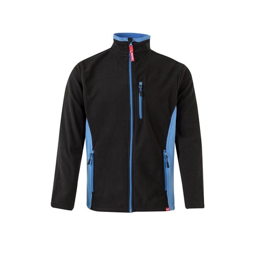negro/azul claro VL GERAS. Chaqueta polar bicolor (220g/m²) en poliéster (100%)