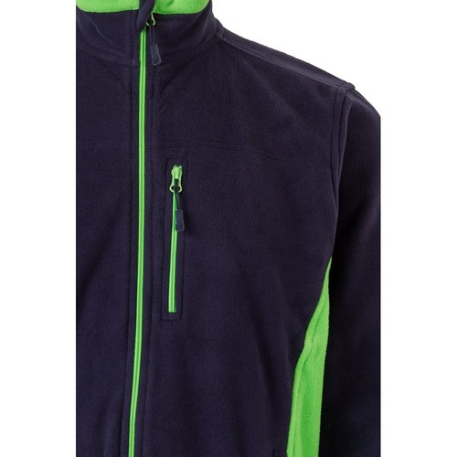 azul marino/verde VL GERAS. Chaqueta polar bicolor (220g/m²) en poliéster (100%)
