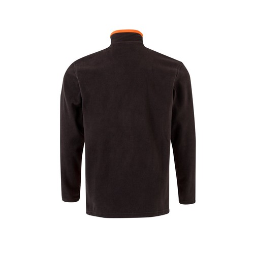 negro/naranja VL GERAS. Chaqueta polar bicolor (220g/m²) en poliéster (100%)