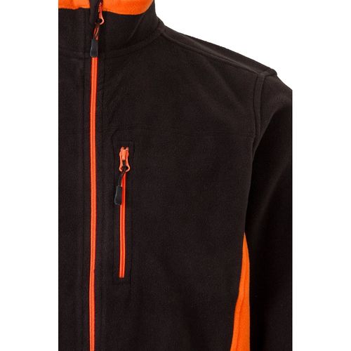 negro/naranja VL GERAS. Chaqueta polar bicolor (220g/m²) en poliéster (100%)