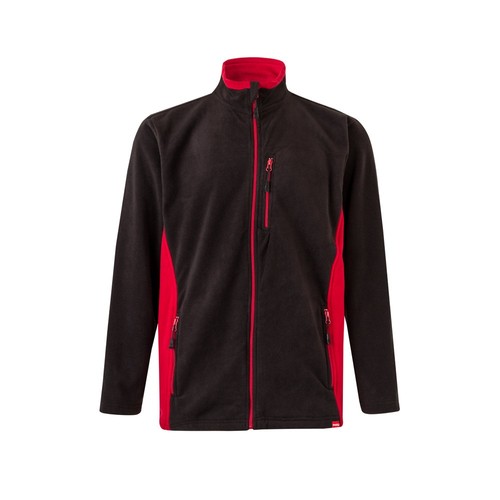 negro/rojo VL GERAS. Chaqueta polar bicolor (220g/m²) en poliéster (100%)
