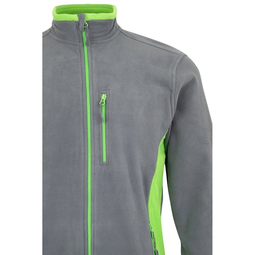 gris/verde VL GERAS. Chaqueta polar bicolor (220g/m²) en poliéster (100%)