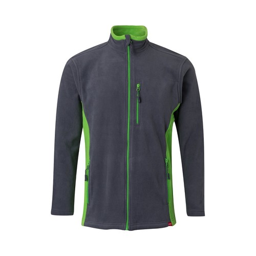 gris/verde VL GERAS. Chaqueta polar bicolor (220g/m²) en poliéster (100%)