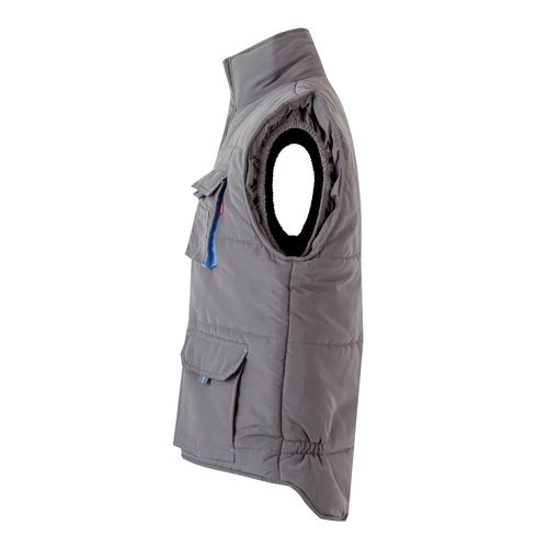 VL NERGAL. Chaleco acolchado, bicolor, multibolsillos (120g/m²), en poliéster (100%)