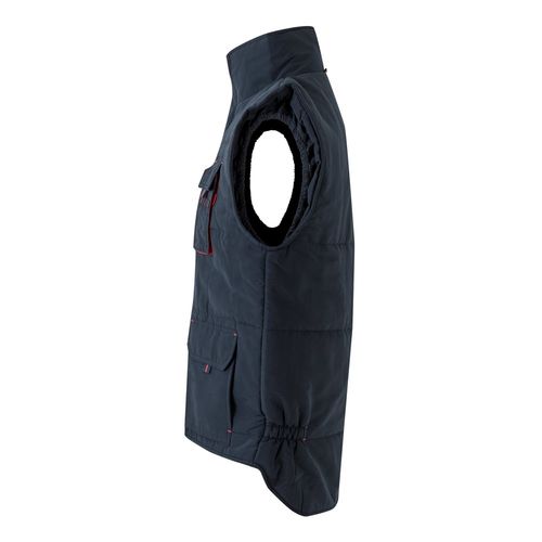 VL NERGAL. Chaleco acolchado, bicolor, multibolsillos (120g/m²), en poliéster (100%)