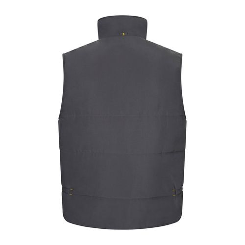 gris/amarillo VL NERGAL. Chaleco acolchado, bicolor, multibolsillos (120g/m²), en poliéster (100%)