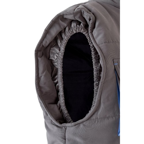 gris/azul claro VL NERGAL. Chaleco acolchado, bicolor, multibolsillos (120g/m²), en poliéster (100%)