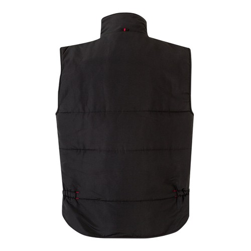 negro/rojo VL NERGAL. Chaleco acolchado, bicolor, multibolsillos (120g/m²), en poliéster (100%)