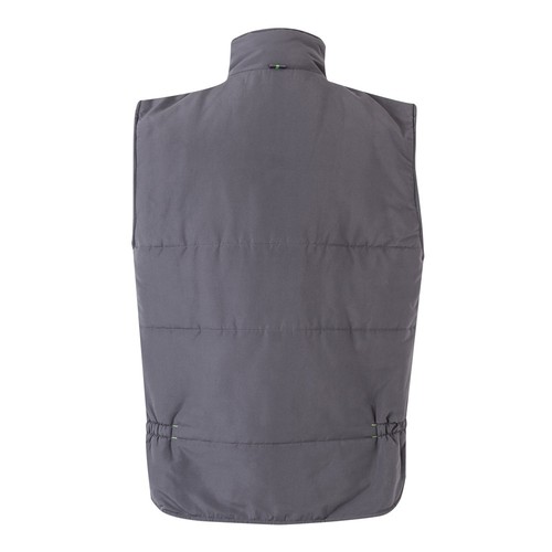 gris/verde VL NERGAL. Chaleco acolchado, bicolor, multibolsillos (120g/m²), en poliéster (100%)