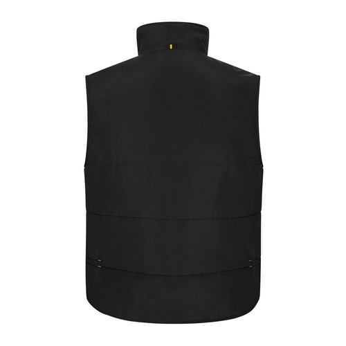 negro/amarillo VL NERGAL. Chaleco acolchado, bicolor, multibolsillos (120g/m²), en poliéster (100%)