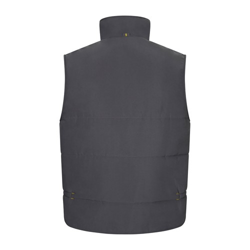gris/amarillo VL NERGAL. Chaleco acolchado, bicolor, multibolsillos (120g/m²), en poliéster (100%)