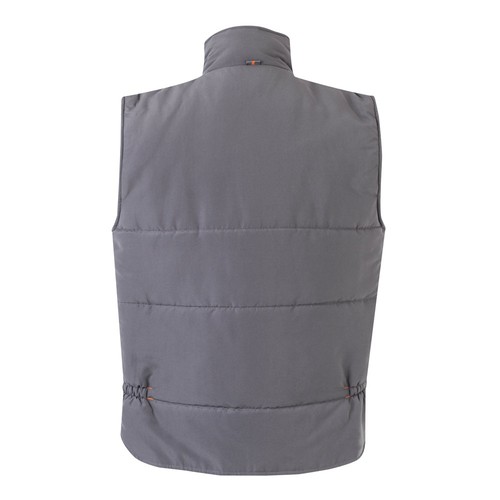 gris/naranja VL NERGAL. Chaleco acolchado, bicolor, multibolsillos (120g/m²), en poliéster (100%)