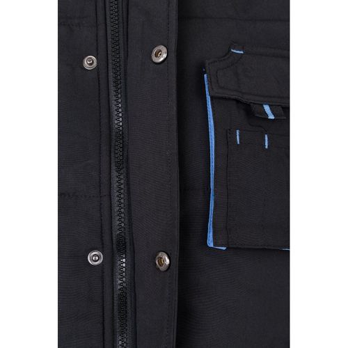 negro/azul claro VL NERGAL. Chaleco acolchado, bicolor, multibolsillos (120g/m²), en poliéster (100%)